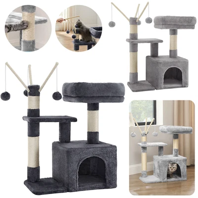 Cat Tree Scratching Post Climbing Activity Centre Sisal Bed Toys Scratcher Tower