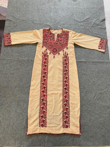 Vintage Fabulous Hand Embroidered Palestinian Thobe Dress 140x53 Cm