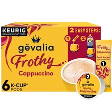Gevalia Frothy Cappuccino K Cup Coffee Pods 6 Count With Froth Packets