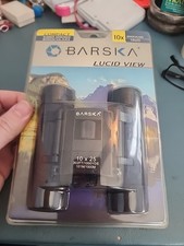 NEW Barska Optics 10x25 Lucid Black Compact Blu Lens View Binocular AB10111