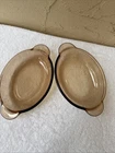 2 ~ Vintage Corning Visions Oval Heat-N-Eat Amber V-14-B - No Lids