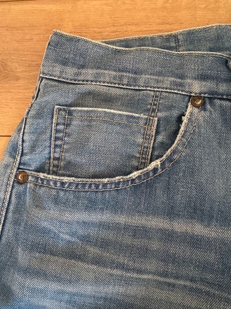 A BATHING APE Denim Pants Jeans Straight Blue Ape Print Size L Waist 86cm thumbnail 10