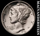 1943 Silver Mercury Dime - Scarce  High Grade  Lustrous  No Reserve  #i6388