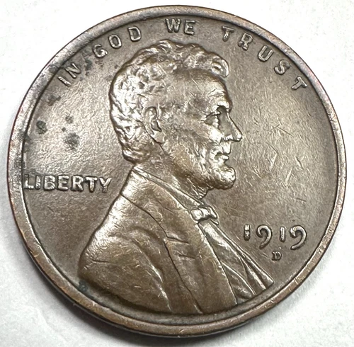 1919-D LINCOLN WHEAT CENT PENNY CHOICE XF FULL WHEAT LINES CIRCULATED ORIGINAL!