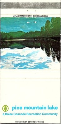 Pine Mountain Lake California Vintage Scenic Lake Boise Cascade Matchbook Cover
