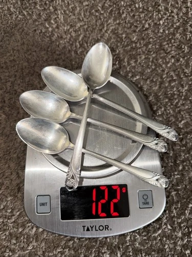 4 International Spring Glory Sterling Silver Oval Soup Dessert Spoon(s) 6" 122g