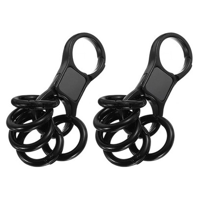 2 Pcs Quick Release Keychain Heavy Duty Keychain with 10 Round Clips Detachab...