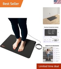 Conductive Carbon Grounding Mat for Improved Sleep  Pain Relief - 15 ft Cord