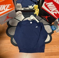 Nike Sportswear Crew Neck Club Fleece Sweatshirt Men's Medium Midnight Navy
