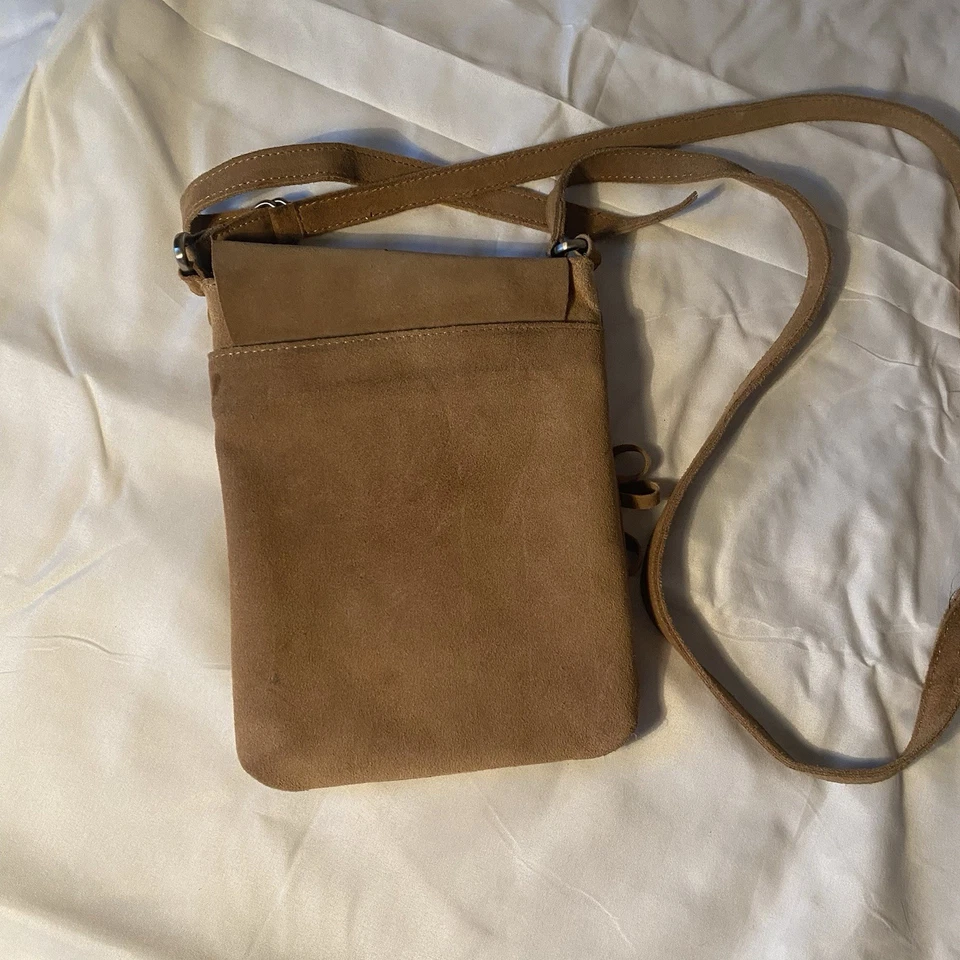 Bolso Bandolera Boho Pequeño con Flecos de Cuero The Limited Vintage Marrón Foto 3 de 4