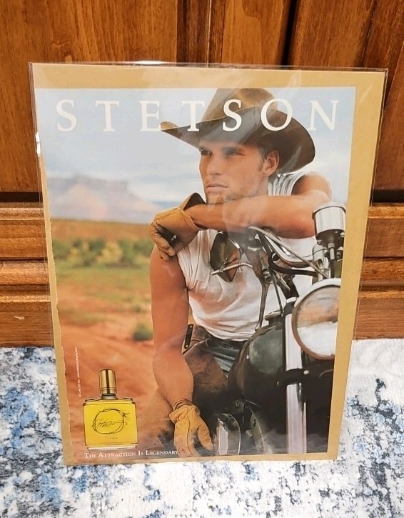 Vintage Stetson Magazine Ad Print Cologne Man Cave Decor Bar