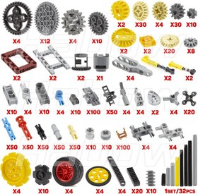 852pcs Technic-Parts Gears-Axle-Pin-Connector Compatible with Lego-Technic, S