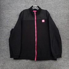 T Mobile Jacket Mens 2XL XXL Black Full Zip Ribbed Mock Neck Employee Uniform