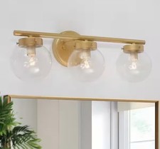   Uolfin Modern Gold Bathroom Vanity Light,3-Light Farmhouse Powder Room Light