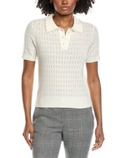 Elie Tahari Collar Rib Cashmere Polo Sweater Women's