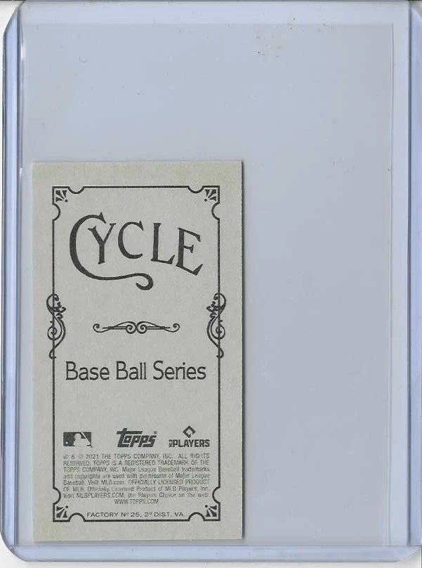 2021 Topps T206 Wave 2 Cycle Back GERRIT COLE #25 YANKEEES - Image 2 of 2