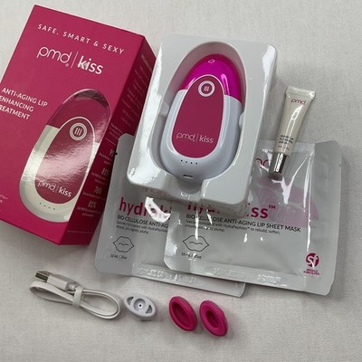 PMD Kiss Anti-Aging Lip Enhancing Treatment System Pink White with Serum & Masks