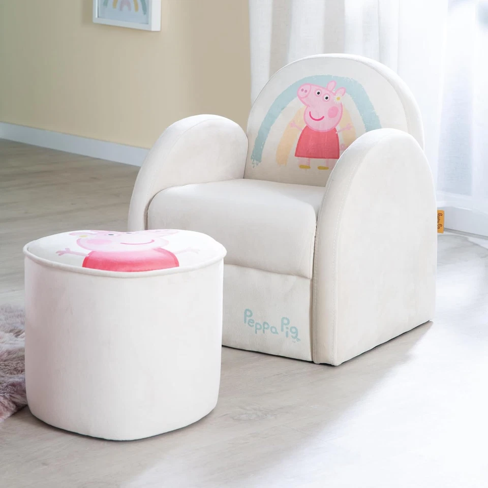Poltrona per Bambini Peppa Pig - Con Braccioli - Rivestimento in Velluto - Stamp - Immagine 2 di 4