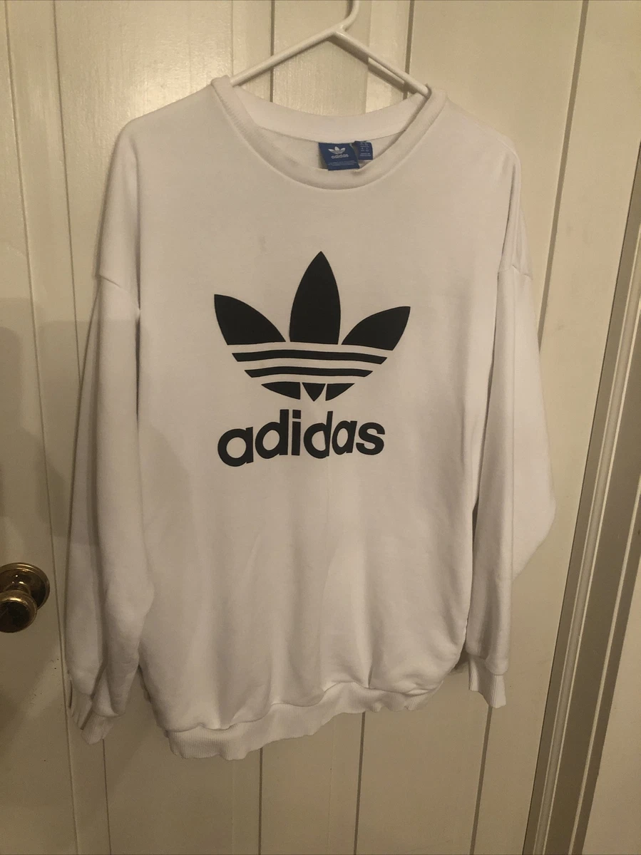 Adidas Logo Sweatshirt With Side Pockets White Large