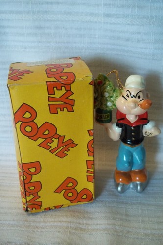 Vintage Popeye Weihnachtsschmuck Keramik in Box - 1981