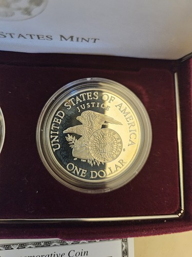 1998 U.S. Mint Robert F Kennedy Silver Dollar 2-Coin Set - Picture 3 of 4