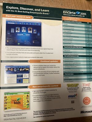 Microsoft Encarta 2005 Reference Library Premium CD Brand New | eBay