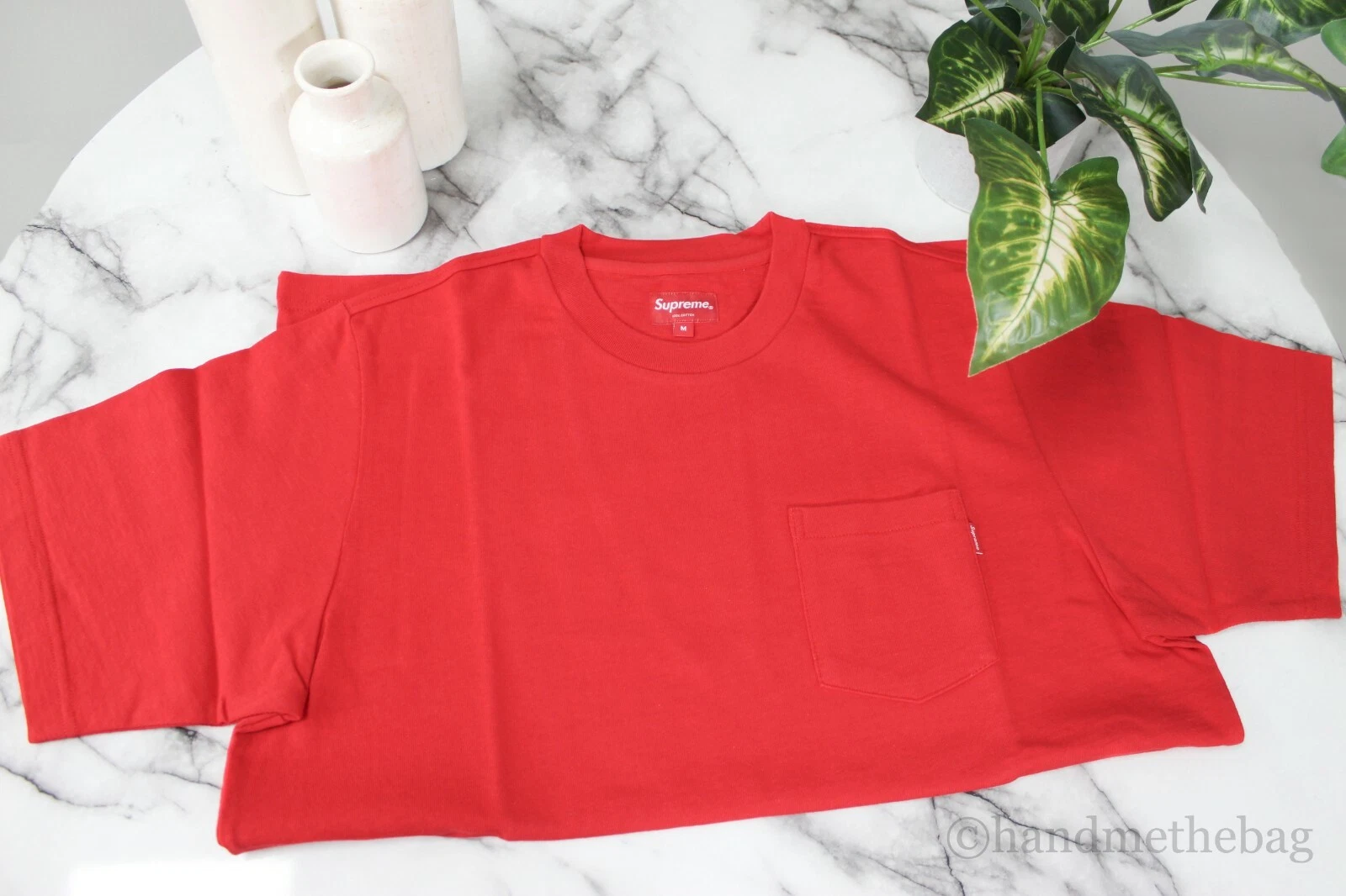T shirt de poche homme Supreme rouge Ss18 moyen