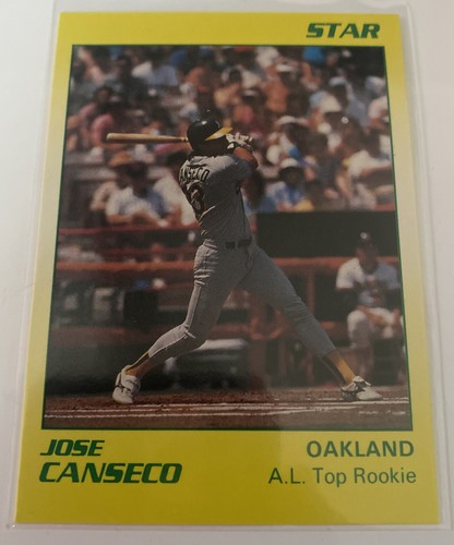 1990 Star Football Jose Canseco #6 A.L. Top Rookie Insert SP Oakland A’s - Picture 2 of 3
