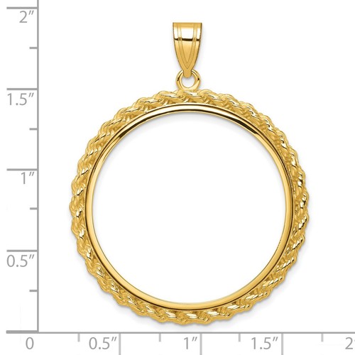 1984 1 oz Helen Hayes Arts Prong Set Polished Rope Coin Bezel in 14k Gold - Picture 4 of 7