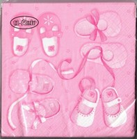 20 GepräGte Servietten Zur Taufe / Geburt Rosa SV0024
