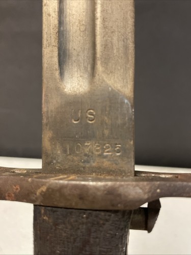 US Springfield Arms Rifle Bayonet SA 1919 Wood Scale Handle W/ Sheath - 16” - Picture 2 of 20