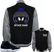 Jacket to match Air Jordan Retro 11 Space Jam sneakers "Marvin XI" Black Jacket