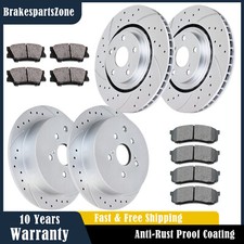 Fit For Toyota Highlander Sienna Front Rear Drilled Brake Rotors Pads Kit Brakes Fit For Toyota Highlander Sienna Front Rear Drilled Brake Rotors Pads Kit Brakes