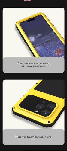 For iPhone 15 Pro Max 14 13 12 Shockproof Waterproof Aluminum Metal Armor Case - Photo 5 sur 15