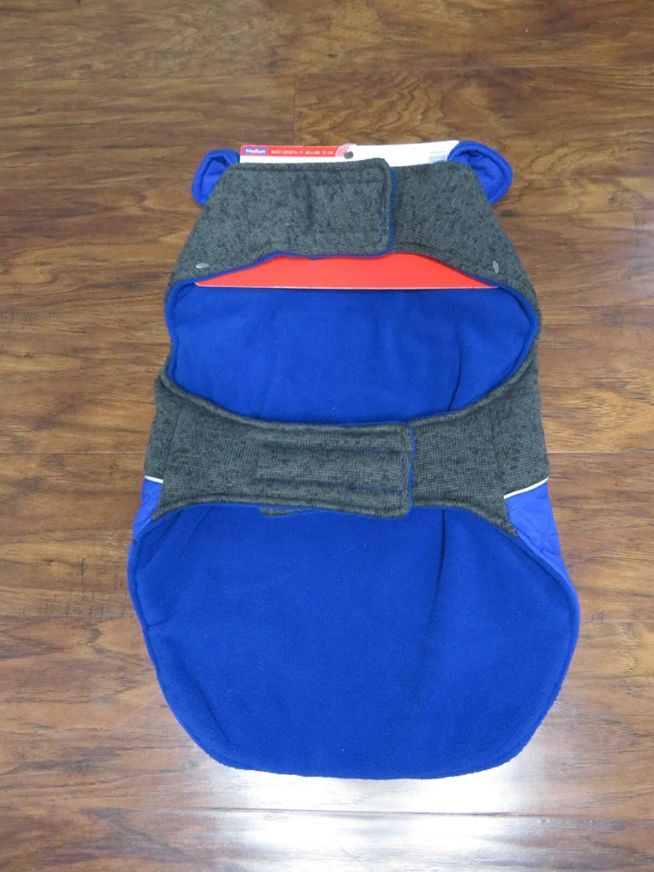 ¡NUEVO CON ETIQUETAS! KONG Ropa Exterior Acolchada Chaqueta Corte Azul Gris Med 17-20 pulgadas Foto 4 de 4