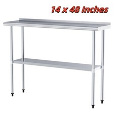 Table for Prep & Work, NSF, Stainless Steel, for Kitchen Restaurant 14"x48" New