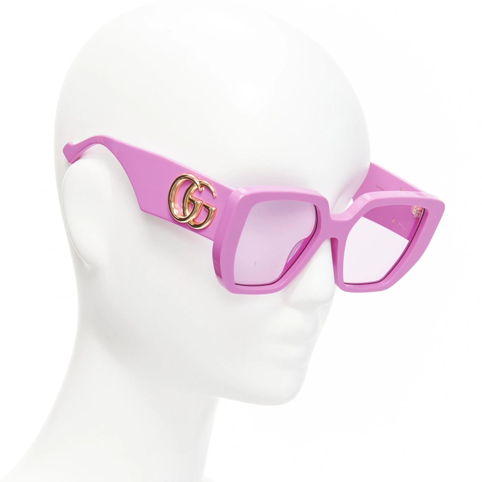 Lunettes de soleil surdimensionnées GUCCI Alessandro Michele GG0956S rose logo GG monture carrée