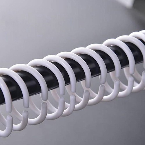 Practical and Rust Free Shower Curtain Rings White Plastic Hooks (Set of 12) - Picture 8 of 12