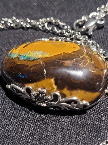 Pendentif ARGENT 925 Opale Boulder Australienne - Foto 4 di 6