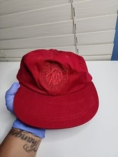 Vintage Marlboro Cigarettes Hat Cap Snap Back Red USA Made Leather Strap