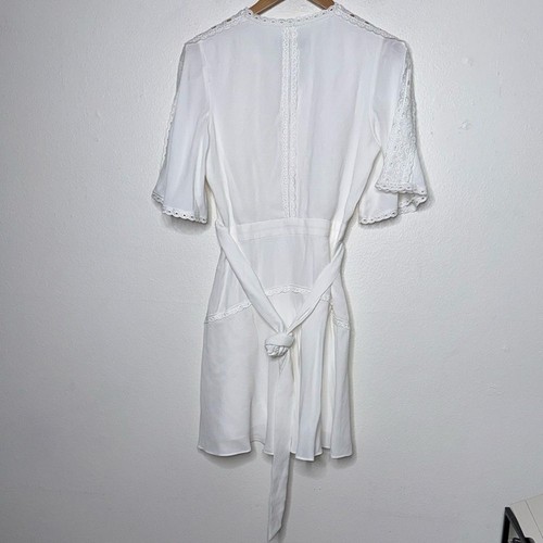 REISS FELICITY HIGH NECK LACE MINI DRESS IN IVORY Size 4 - Bild 5 von 10