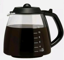 One-All GL220BK 12 Tazas Universal Negro Repuesto Jarra Vidrio Transparente Totalmente Nueva