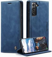 Caseme Samsung Galaxy S21 Fe 5G HüLle Blau SchutzhüLle Flip Case Standfunktion