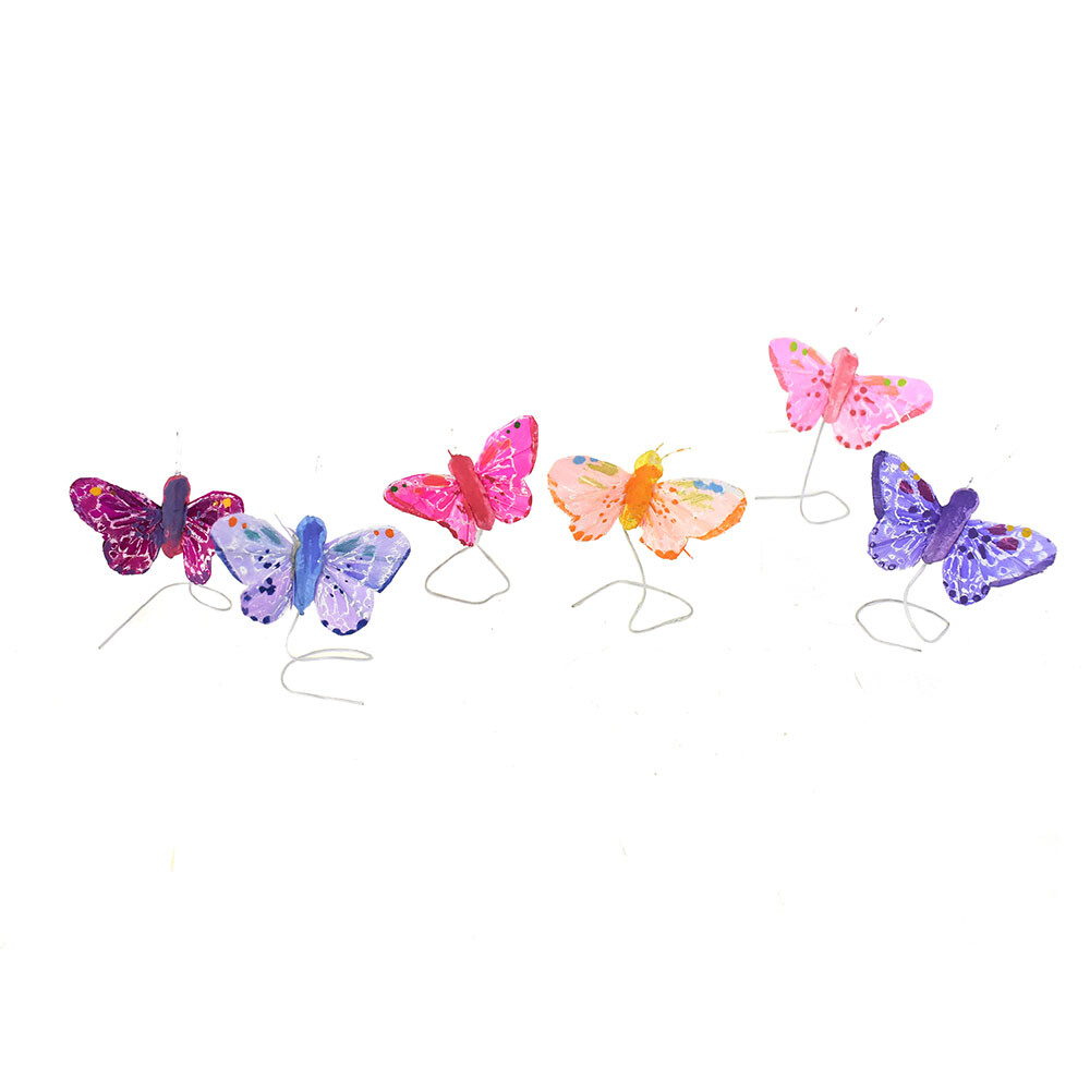 ESC04 Mini Bright Butterfly Floral Accents, 1-3/4-inch, 12-piece