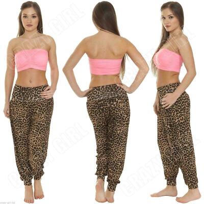 Neu Ali Baba Damen-Haremshose Tier Leopardenmuster Größe 8-26