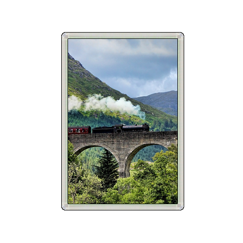 STEAM TRAIN RAILWAY BRIDGE LOVELY NOVELTY FRIDGE MAGNET GREAT GIFT - Picture 1 of 1