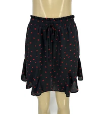Francesca’s Jun & Ivy Medium Valentines Kiss Mini Skirt Pull On Flare D19