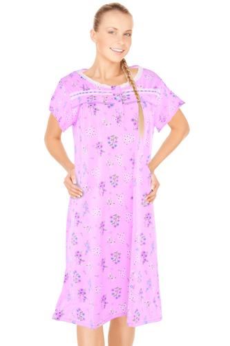 JEFFRICO Nightgowns For Women Short Sleeve Soft Sleepwear Comfy Nightshirts 822 - Picture 18 of 32