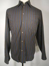 Beautiful Men's 36/50 Dolce & Gabbana Dark Striped Long Sleeve Button Shirt GUC
