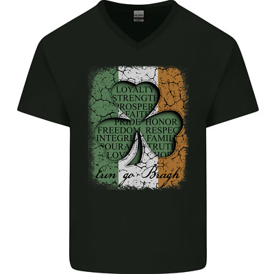 St Patricks Day Shamrock 3 Leaf Clover Mens V-Neck Cotton T-Shirt
